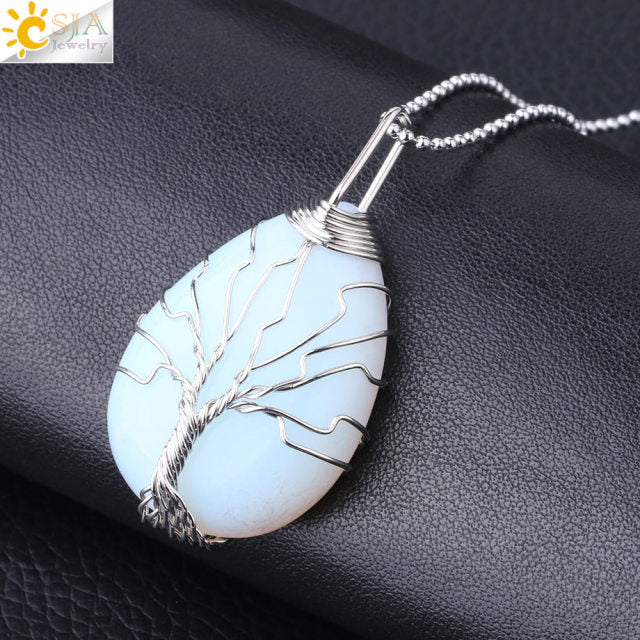 Water Drop Tree of Life Pendants