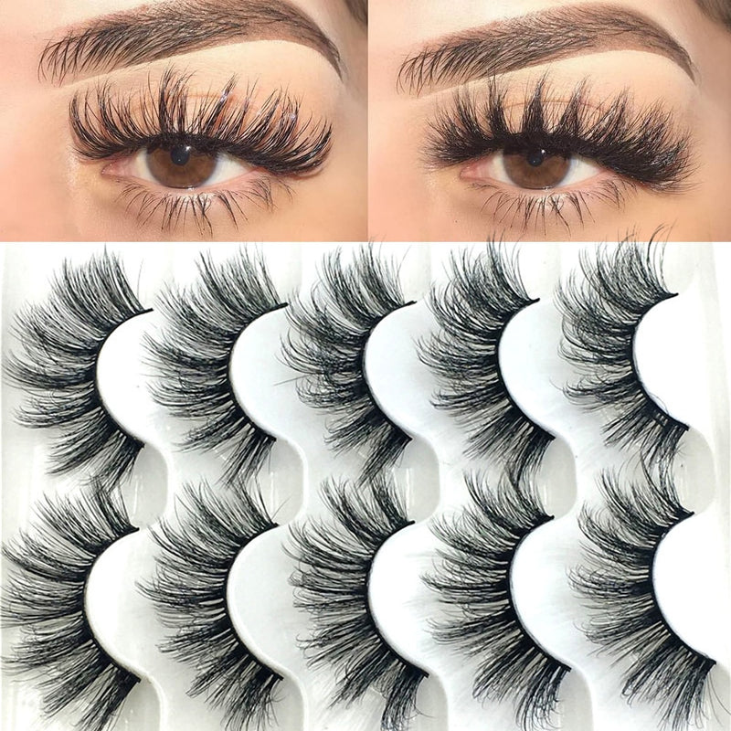 5 Pairs 6D Faux Mink Hair False Eyelashes