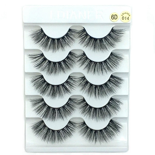 5 Pairs 6D Faux Mink Hair False Eyelashes