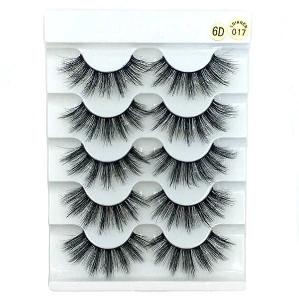 5 Pairs 6D Faux Mink Hair False Eyelashes