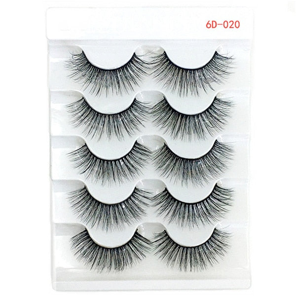 5 Pairs 6D Faux Mink Hair False Eyelashes