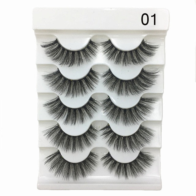 5 Pairs 6D Faux Mink Hair False Eyelashes