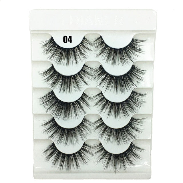 5 Pairs 6D Faux Mink Hair False Eyelashes