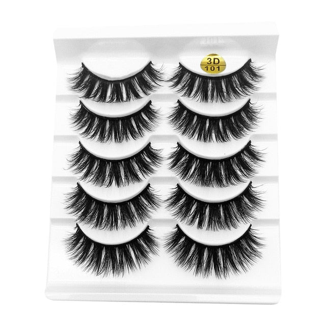 5 Pairs 6D Faux Mink Hair False Eyelashes