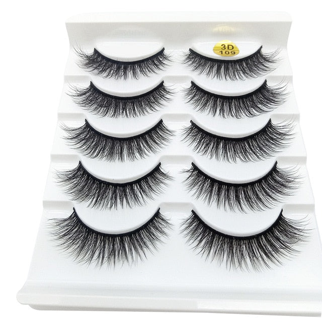 5 Pairs 6D Faux Mink Hair False Eyelashes