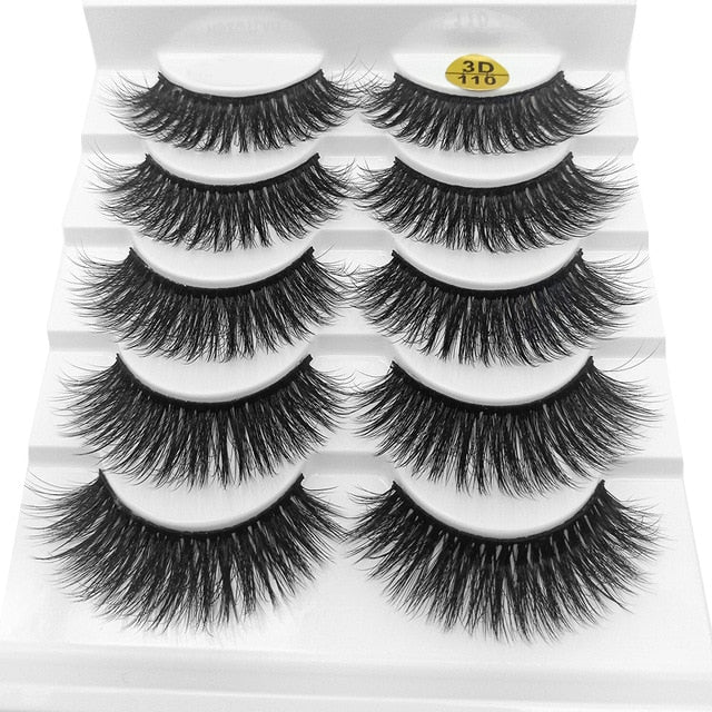 5 Pairs 6D Faux Mink Hair False Eyelashes