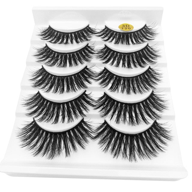 5 Pairs 6D Faux Mink Hair False Eyelashes