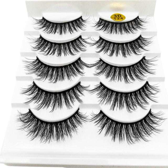 5 Pairs 6D Faux Mink Hair False Eyelashes