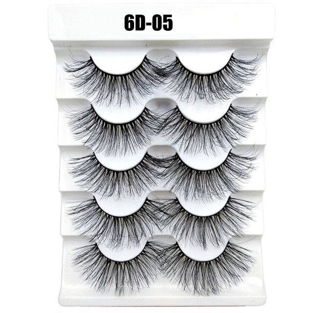 5 Pairs 6D Faux Mink Hair False Eyelashes