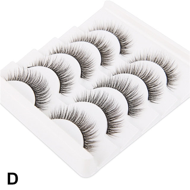 5 Pairs 3D Faux Mink Hair Soft False Eyelashes