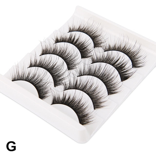 5 Pairs 3D Faux Mink Hair Soft False Eyelashes