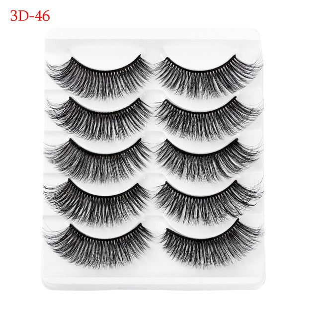 5 Pairs 6D Faux Mink Hair False Eyelashes