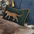 Vintage Velvet Golden Leopard Embroidery Sofa Pillow Case