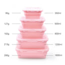 3/4PCS Set Foldable Silicone Food Lunch Box