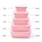 3/4PCS Set Foldable Silicone Food Lunch Box