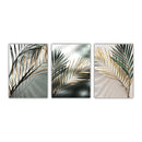 Golden Palm Leaf Plant Canvas Painting