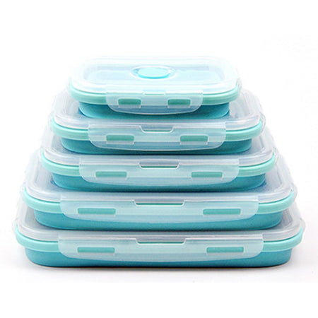 3/4PCS Set Foldable Silicone Food Lunch Box