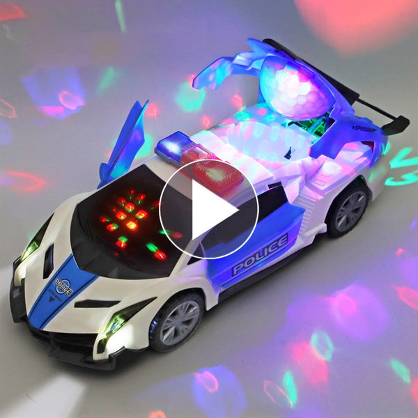 Electric dancing deformation rotating universal police car