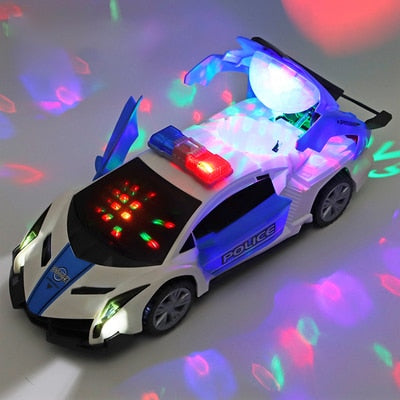 Electric dancing deformation rotating universal police car