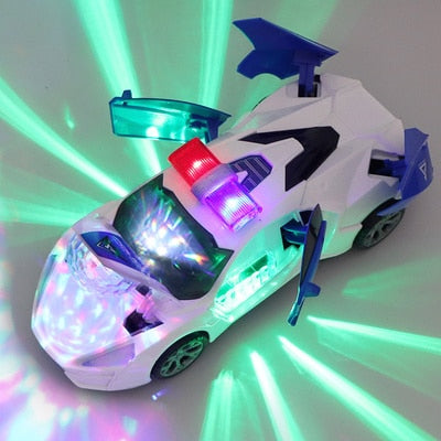 Electric dancing deformation rotating universal police car