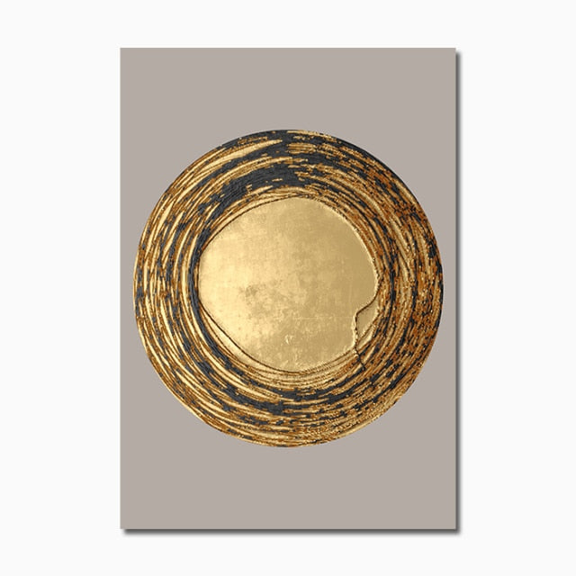 Abstract Golden Leaf Canvas Poster