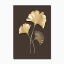 Abstract Golden Leaf Canvas Poster