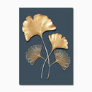 Abstract Golden Leaf Canvas Poster