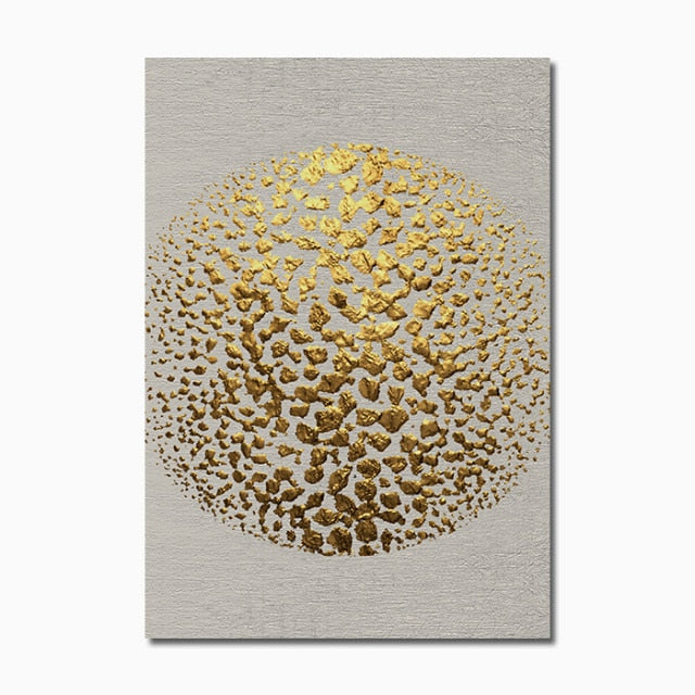 Abstract Golden Leaf Canvas Poster