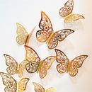 12Pcs 4D Hollow Butterfly Wall Sticker