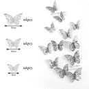 12Pcs 4D Hollow Butterfly Wall Sticker