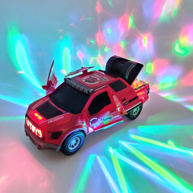 Electric dancing deformation rotating universal police car