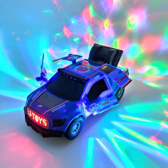 Electric dancing deformation rotating universal police car