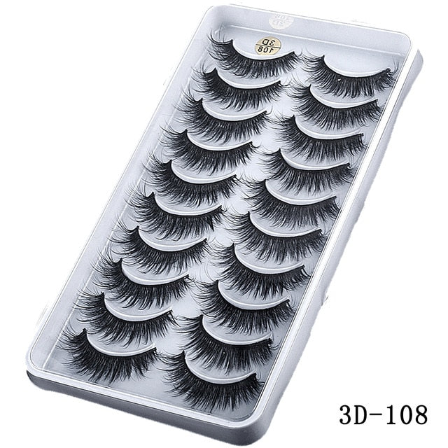 15-25mm 3D Faux Mink Hair Cross Eyelashes