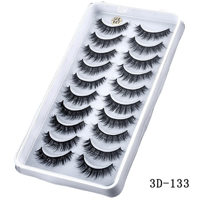 15-25mm 3D Faux Mink Hair Cross Eyelashes