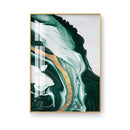 Nordic Green Gold Foil Painting Modern Art