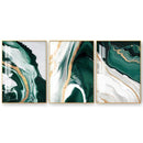 Nordic Green Gold Foil Painting Modern Art