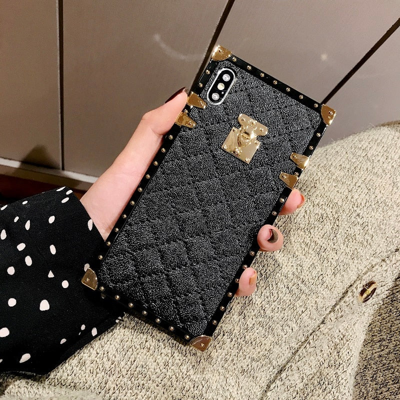 Luxury Square PU Leather Cover for Galaxy