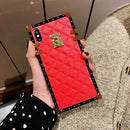 Luxury Square PU Leather Cover for Galaxy