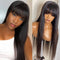 Bone Straight 100% Human Hair Wig With Bangs