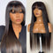 Bone Straight 100% Human Hair Wig With Bangs