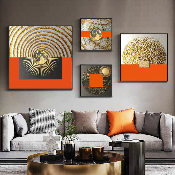 Orange Luxury Canvas Painting