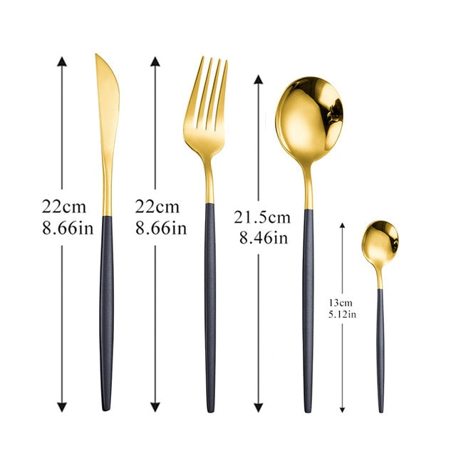 304 Stainless Steel Golden Cutlery Set