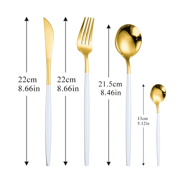 304 Stainless Steel Golden Cutlery Set