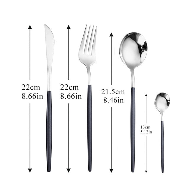 304 Stainless Steel Golden Cutlery Set