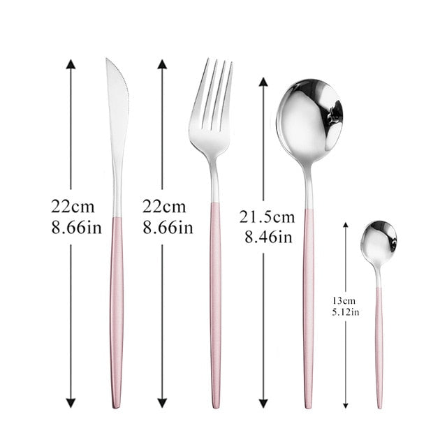 304 Stainless Steel Golden Cutlery Set