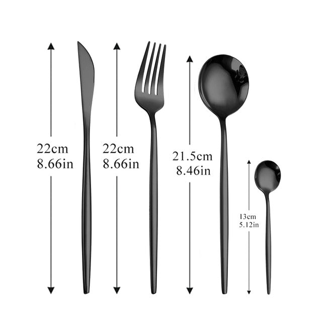 304 Stainless Steel Golden Cutlery Set