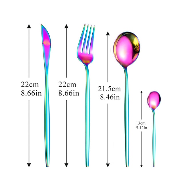 304 Stainless Steel Golden Cutlery Set