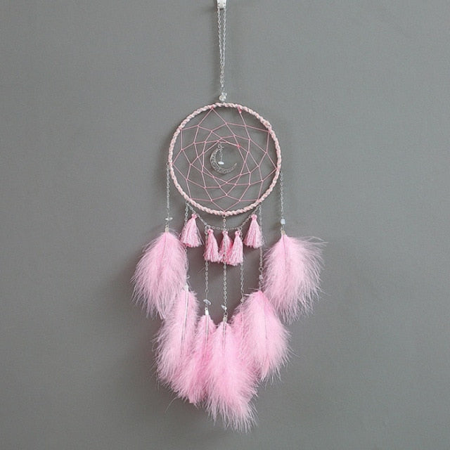 Colorful True feather dream catcher light