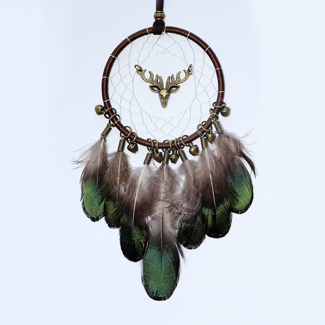 Colorful True feather dream catcher light