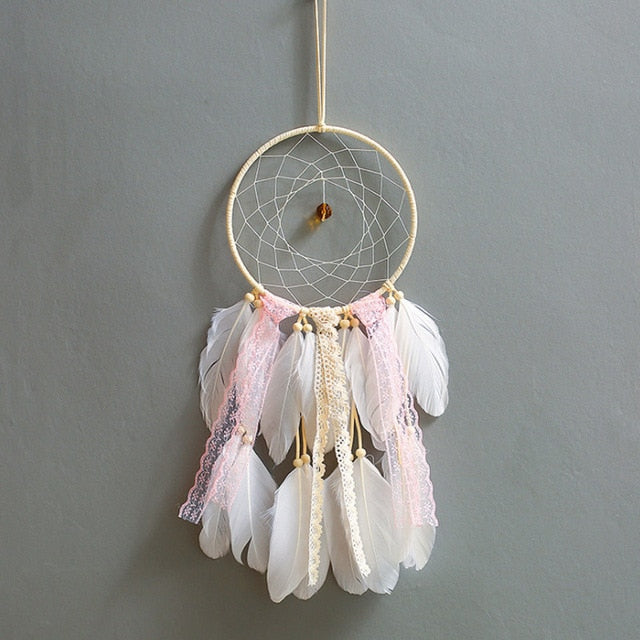 Colorful True feather dream catcher light